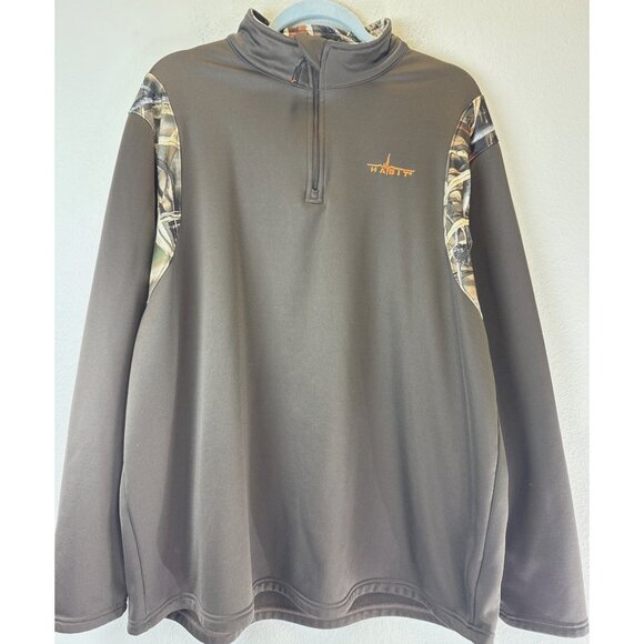 Men’s Habit XL Brown Camouflage 1/4 Zip Pullover Sweatshirt Outdoors Casual - Picture 1 of 14